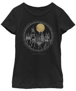 Girl’s Harry Potter Hogwarts Line Art Moonrise T-Shirt