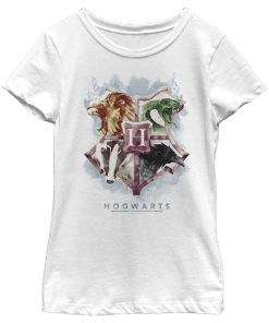 Girl’s Harry Potter Hogwarts Watercolor Symbols T-Shirt