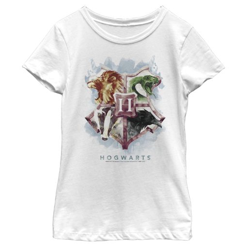 Girl’s Harry Potter Hogwarts Watercolor Symbols T-Shirt