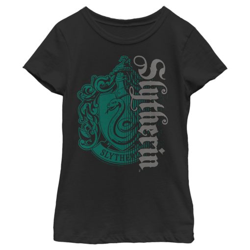 Girl’s Harry Potter Slytherin Dark Badge Logo T-Shirt