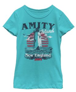 Girl’s Jaws Amity Island Tourist Lighthouse T-Shirt