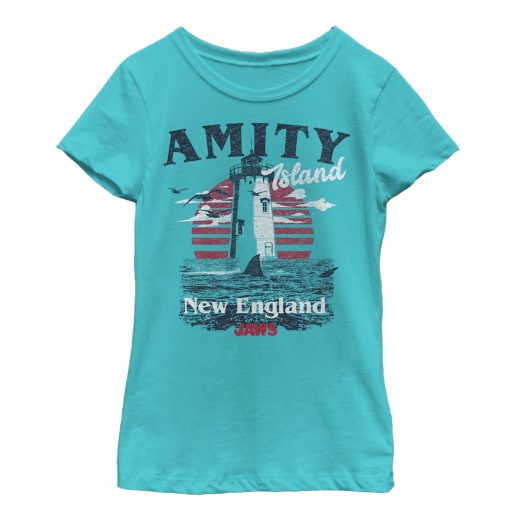 Girl’s Jaws Amity Island Tourist Lighthouse T-Shirt