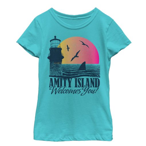 Girl’s Jaws Amity Island Tourist Welcome T-Shirt