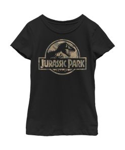 Girl’s Jurassic Park Camo Logo T-Shirt
