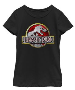 Girl’s Jurassic Park Chrome Logo T-Shirt
