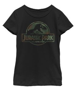 Girl’s Jurassic Park Dark Camo Logo T-Shirt