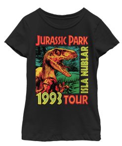 Girl’s Jurassic Park Isla Nublar 1993 Tour, Featuring Velociraptor T-Shirt