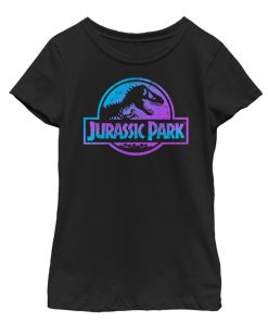 Girl’s Jurassic Park Ombre Fade Logo T-Shirt