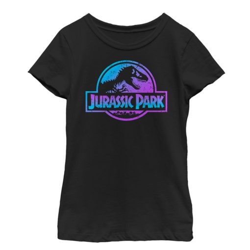 Girl’s Jurassic Park Ombre Fade Logo T-Shirt