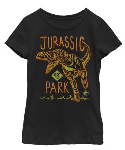 Girl’s Jurassic Park T. Rex Crayon Print T-Shirt