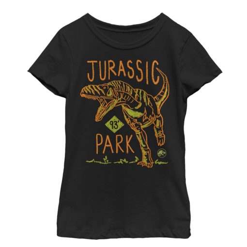 Girl’s Jurassic Park T. Rex Crayon Print T-Shirt