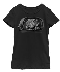 Girl’s Jurassic Park T. Rex In Rearview Mirror, Objects Are Closer T-Shirt