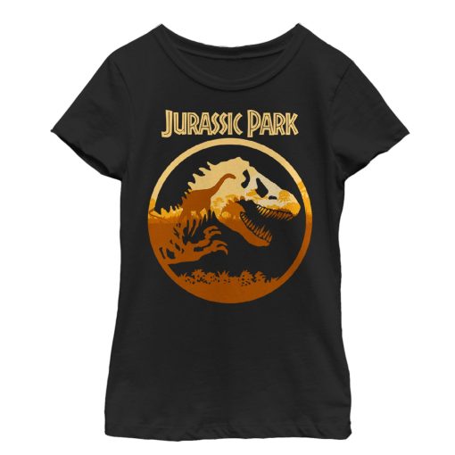 Girl’s Jurassic Park T. Rex Sunset Silhouette T-Shirt