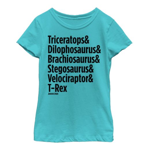 Girl’s Jurassic Park Triceratops and Dilophosaurus T-Shirt