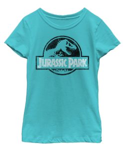 Girl’s Jurassic Park Vintage Black and White Logo T-Shirt