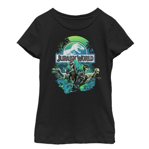 Girl’s Jurassic World Dinosaur Nature Scene T-Shirt