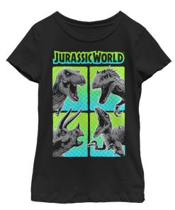 Girl’s Jurassic World Dinosaur Panel Battle T-Shirt