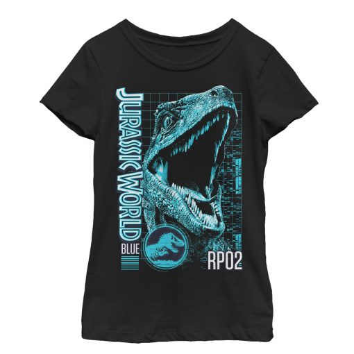 Girl’s Jurassic World Fallen Kingdom Blue Portrait T-Shirt