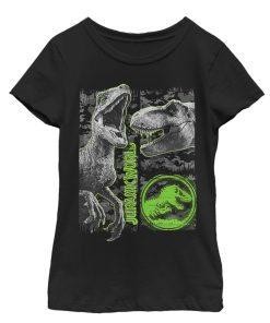 Girl’s Jurassic World Fallen Kingdom Camo Print Dinosaurs T-Shirt