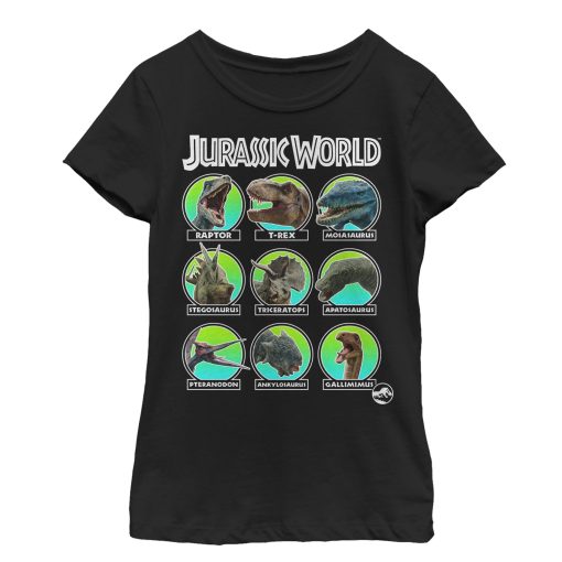 Girl’s Jurassic World Fallen Kingdom Dino All Stars T-Shirt