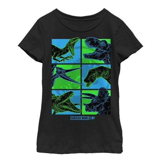 Girl’s Jurassic World Fallen Kingdom Dino Bingo T-Shirt