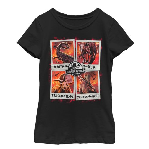 Girl’s Jurassic World Fallen Kingdom Fire Polaroid T-Shirt