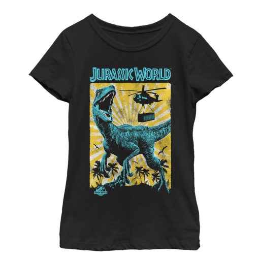 Girl’s Jurassic World Fallen Kingdom Helicopter Capture T-Shirt