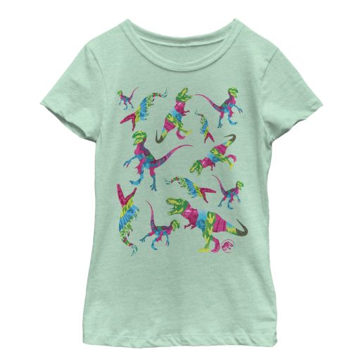 Girl’s Jurassic World Fallen Kingdom Rainbow Dinosaurs T-Shirt