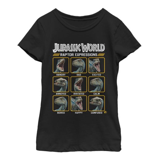 Girl’s Jurassic World Fallen Kingdom Raptor Expressions T-Shirt