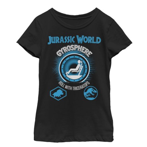 Girl’s Jurassic World Gyrosphere Roll With Triceratops T-Shirt