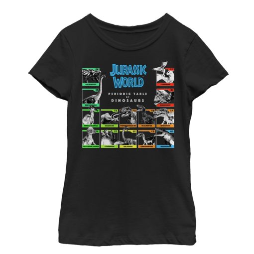 Girl’s Jurassic World Periodic Table of Dinosaurs T-Shirt