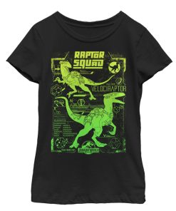 Girl’s Jurassic World Raptor Squad Statistics T-Shirt