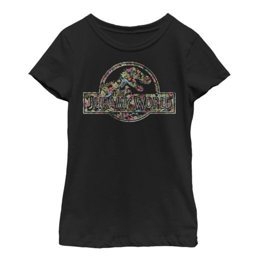 Girl’s Jurassic World Tropical Flower Logo T-Shirt