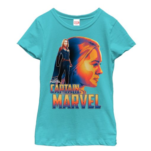 Girl’s Marvel Captain Marvel Artistic Profile T-Shirt