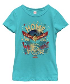 Girl’s Marvel Captain Marvel Fight For Home T-Shirt