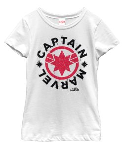 Girl’s Marvel Captain Marvel Star Symbol Circle T-Shirt
