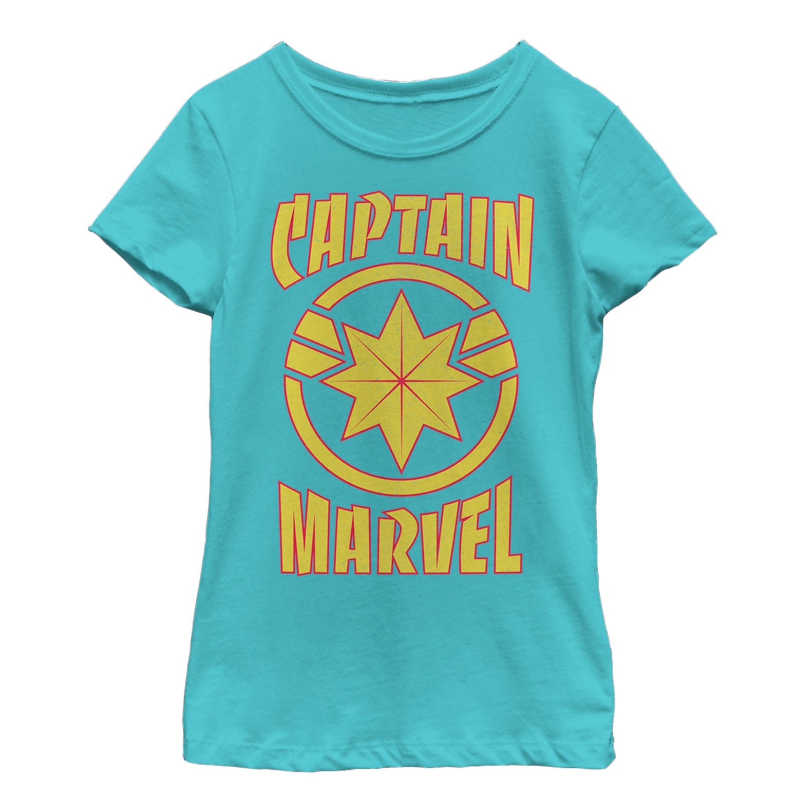 Girl's Marvel Captain Marvel Star Symbol Shield T-Shirt Girl's Marvel Captain Marvel Star Symbol Shield T-Shirt