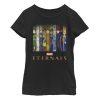 Girl’s Marvel Eternals Animated Vertical Boxes Poster T-Shirt