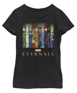 Girl’s Marvel Eternals Animated Vertical Boxes Poster T-Shirt