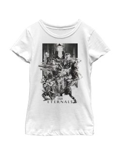 Girl’s Marvel Eternals Greyscale Poster T-Shirt