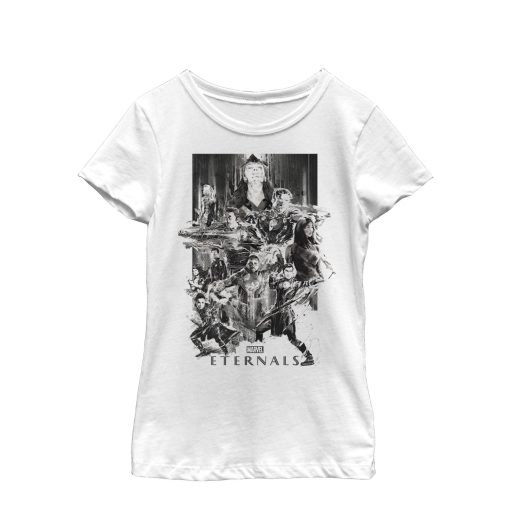 Girl’s Marvel Eternals Greyscale Poster T-Shirt