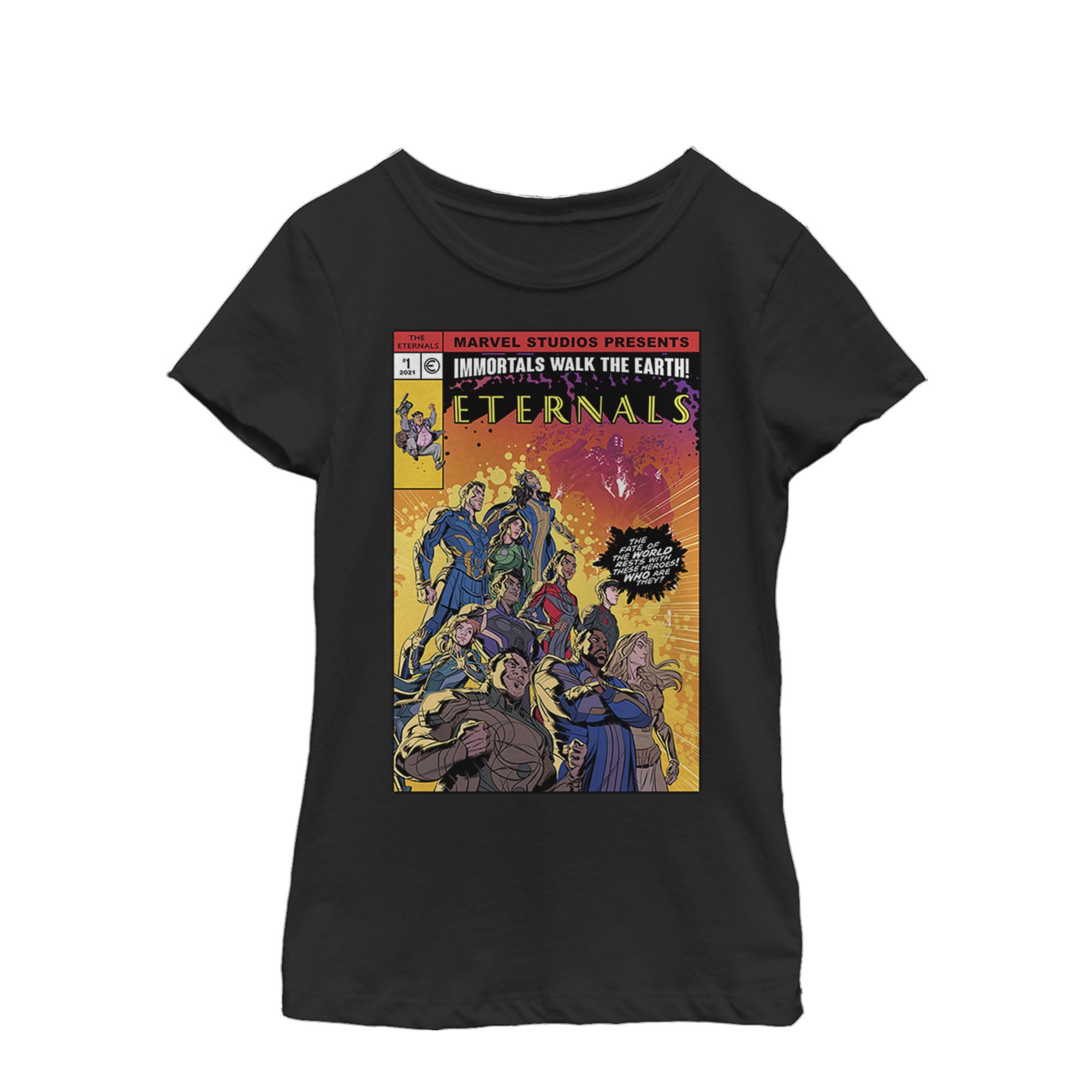 Girl's Marvel Eternals Heroes Comic Book Cover T-Shirt Girl's Marvel Eternals Heroes Comic Book Cover T-Shirt