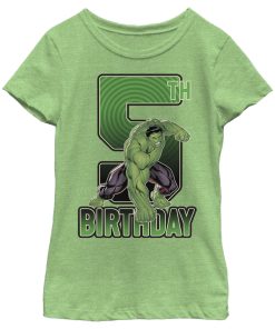 Girl’s Marvel Hulk Smash 5th Birthday T-Shirt