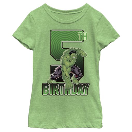 Girl’s Marvel Hulk Smash 5th Birthday T-Shirt