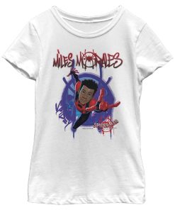 Girl’s Marvel Spider-Man Into the Spider-Verse Miles Morales Splat T-Shirt