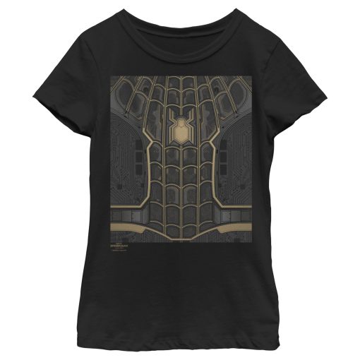 Girl’s Marvel Spider-Man No Way Home Black Suit T-Shirt