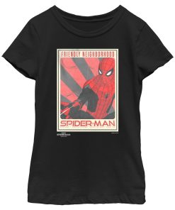 Girl’s Marvel Spider-Man No Way Home Friendly Neighborhood Poster T-Shirt