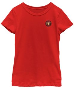 Girl’s Marvel Spider-Man No Way Home Gold Spider Pocket Logo T-Shirt