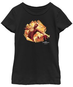 Girl’s Marvel Spider-Man No Way Home Gold Web Shot T-Shirt