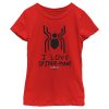 Girl’s Marvel Spider-Man No Way Home I Love Spider-Man! T-Shirt